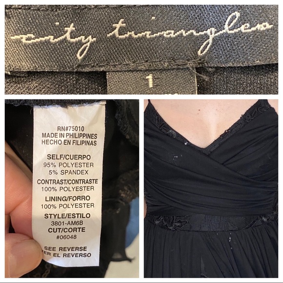 City Triangles Black High Low Sequin Dress Size 1 - Picture 16 of 16